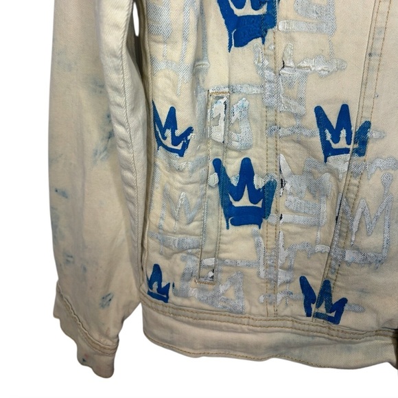 NWT BLACK PIKE HAVANA CHAMPION INTERNATIONAL LEAGUE DENIM STREET GRAFFITI JACKET - Picture 3 of 14